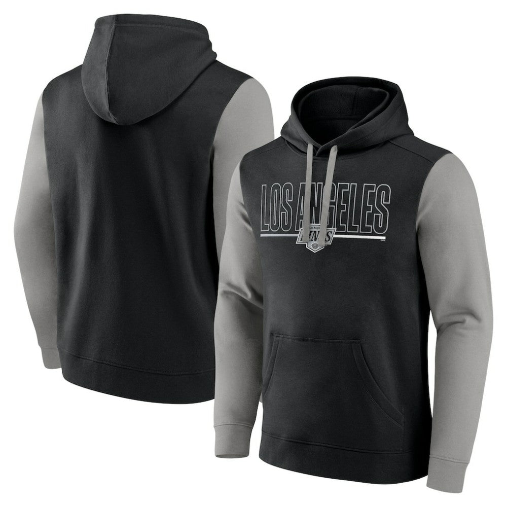 NHL Los Angeles Kings Logo Athletic Deliver Fleece Pullover Hoodie - Black