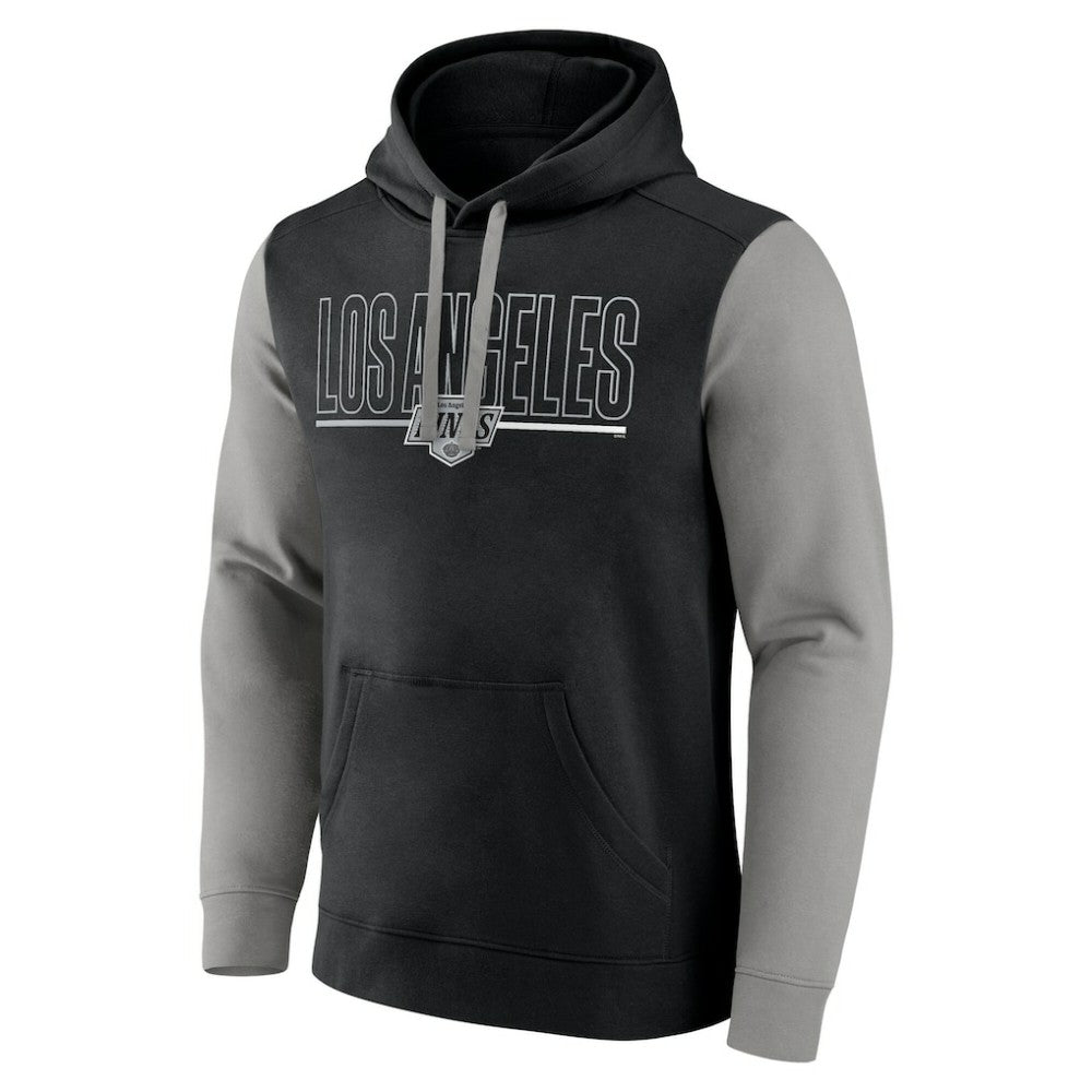 NHL Los Angeles Kings Logo Athletic Deliver Fleece Pullover Hoodie - Black
