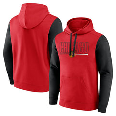 NHL Chicago Blackhawks Logo Athletic Deliver Fleece Pullover Hoodie - Red