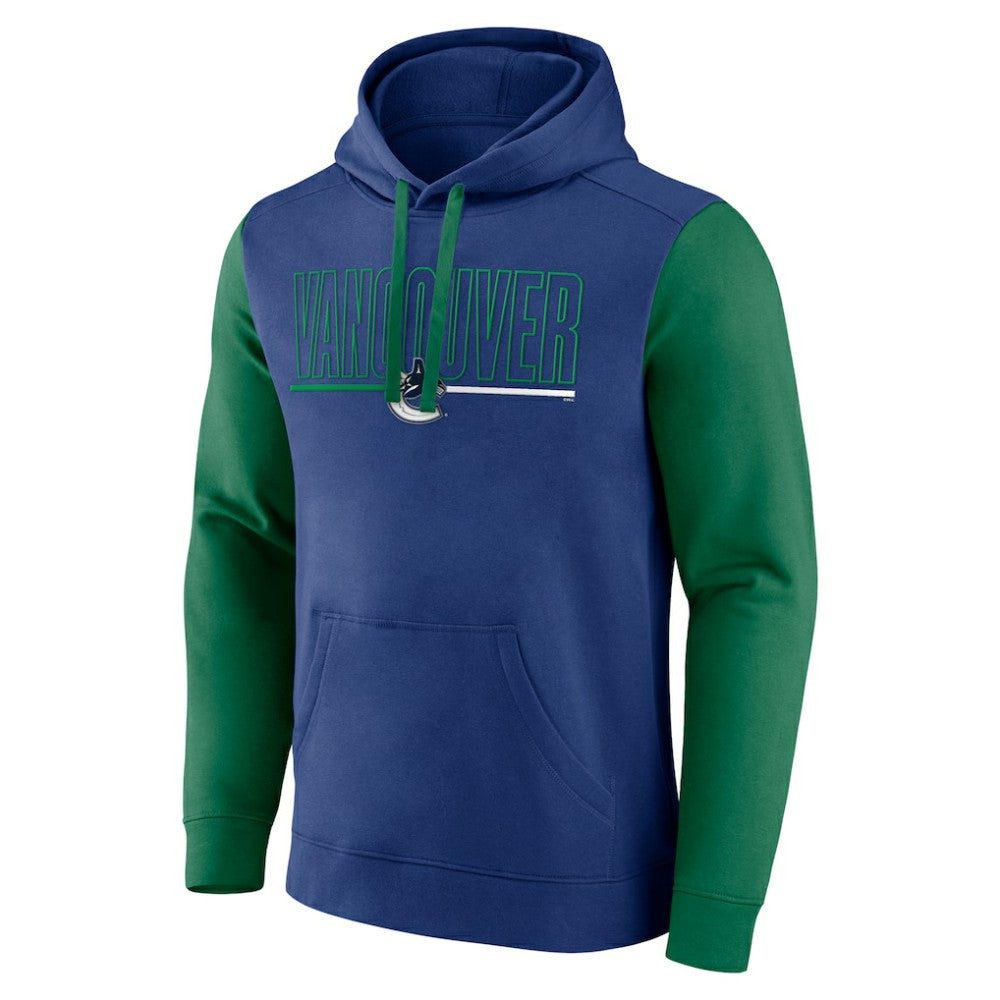 NHL Vancouver Canucks Logo Athletic Deliver Fleece Pullover Hoodie - Blue
