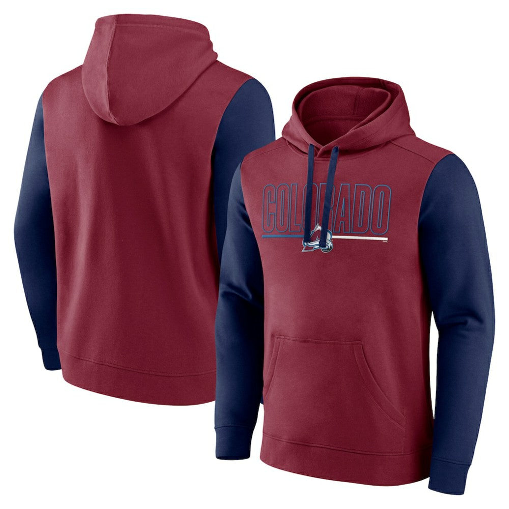 NHL Colorado Avalanche Logo Athletic Deliver Fleece Pullover Hoodie - Burgundy