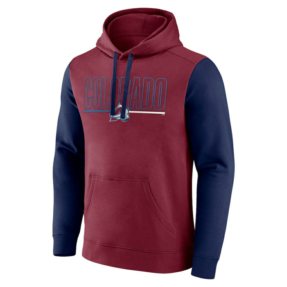 NHL Colorado Avalanche Logo Athletic Deliver Fleece Pullover Hoodie - Burgundy