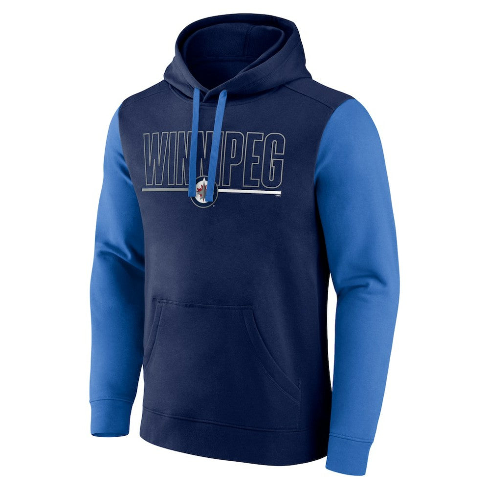 NHL Winnipeg Jets Logo Athletic Deliver Fleece Pullover Hoodie - Navy