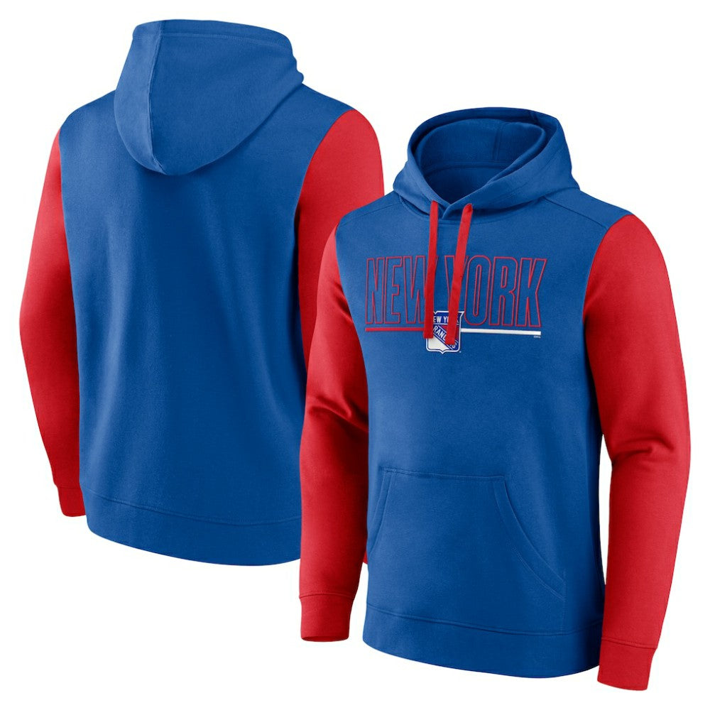 NHL New York Rangers Logo Athletic Deliver Fleece Pullover Hoodie - Blue