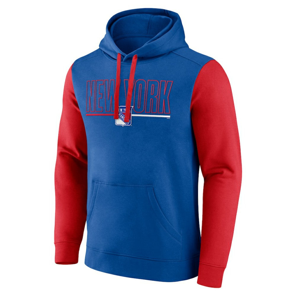 NHL New York Rangers Logo Athletic Deliver Fleece Pullover Hoodie - Blue