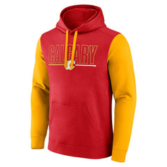 NHL Calgary Flames Logo Athletic Deliver Fleece Pullover Hoodie - Red