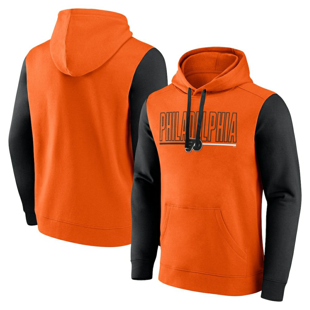 NHL Philadelphia Flyers Logo Athletic Deliver Fleece Pullover Hoodie - Orange
