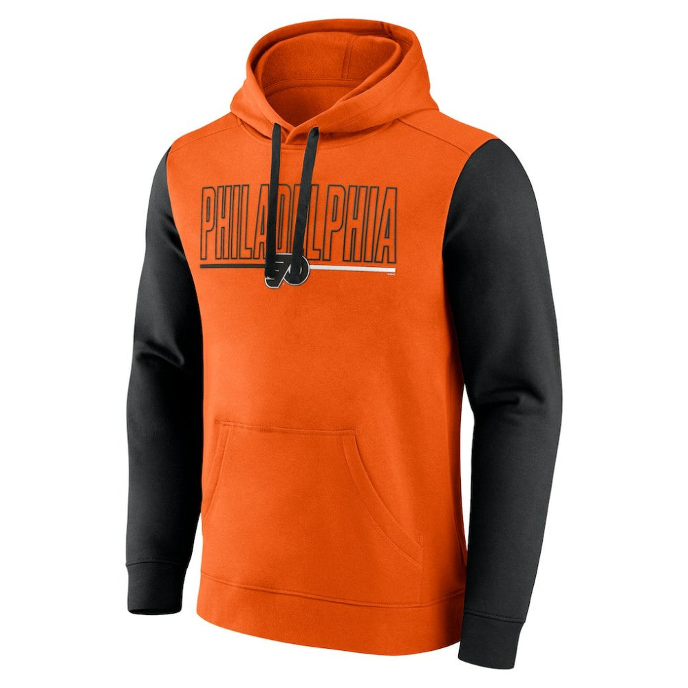 NHL Philadelphia Flyers Logo Athletic Deliver Fleece Pullover Hoodie - Orange