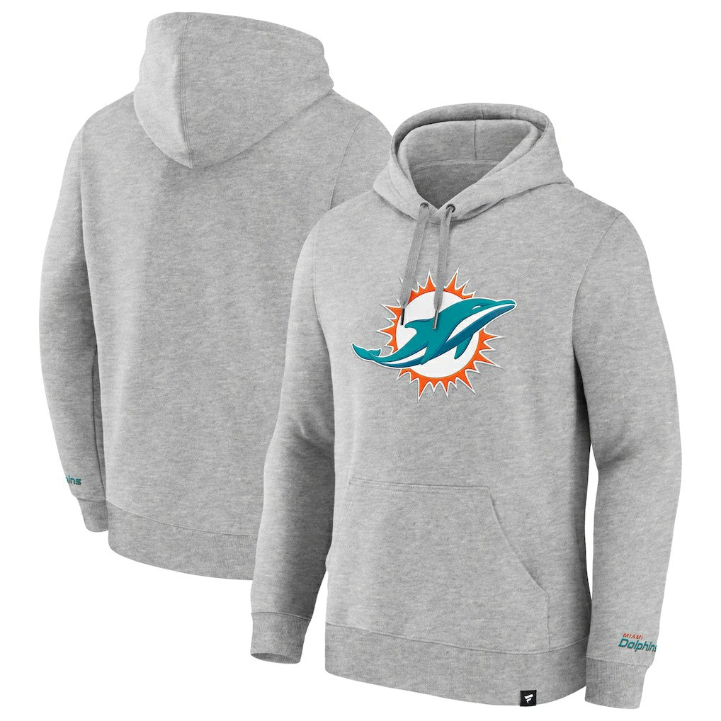 Miami Dolphins Legacy Fleece Pullover Hoodie Heather Gray