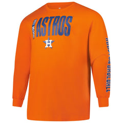 Houston Astros Profile Big & Tall Two-Hit Long Sleeve T-Shirt - Orange T-shirts