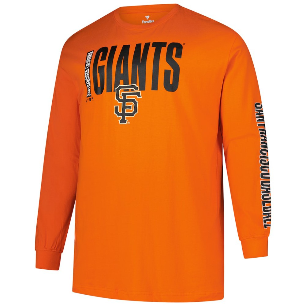 San Francisco Giants Profile Big & Tall Two-Hit Long Sleeve T-Shirt - Orange T-shirts