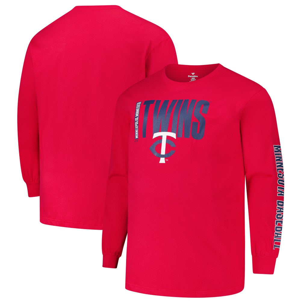 Minnesota Twins Profile Big & Tall Two-Hit Long Sleeve T-Shirt - Red T-shirts
