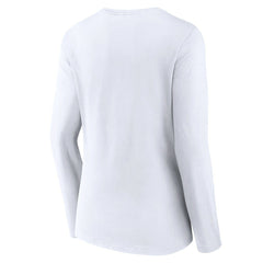 Las Vegas Raiders Women's Team Lockup Long Sleeve V-Neck T-Shirt White