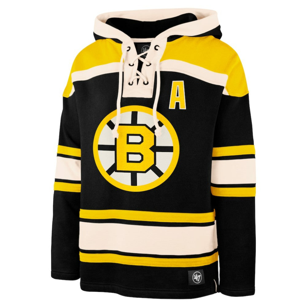 NHL Bobby Orr Boston Bruins '47 Retired Player Name & Number Lacer Pullover Hoodie - Black