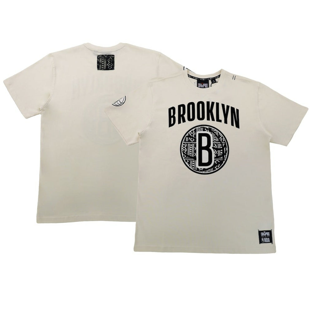 Brooklyn Nets NBA x Two Hype Unisex Culture & Hoops T-Shirt - Cream