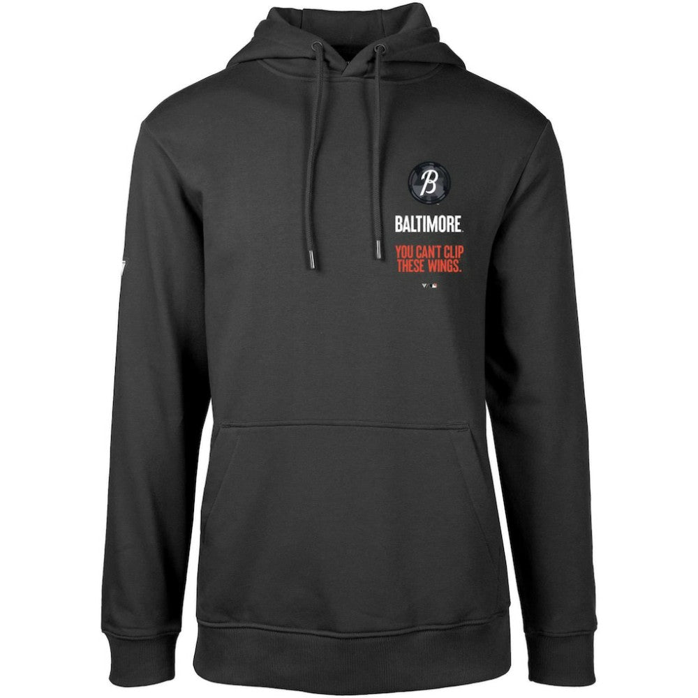 Baltimore Orioles Levelwear City Connect Podium Baseline Pullover Hoodie - Black Hoodies