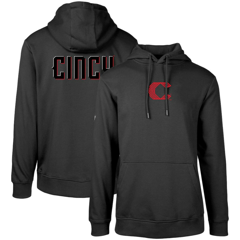 Cincinnati Reds Levelwear City Connect Podium Core 2.0 Pullover Hoodie - Black Hoodies