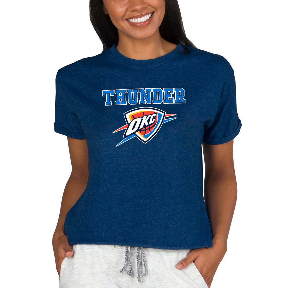 Oklahoma City Thunder Concepts Sport NBA Women's Concepts Mainstream Terry SS Top Navy