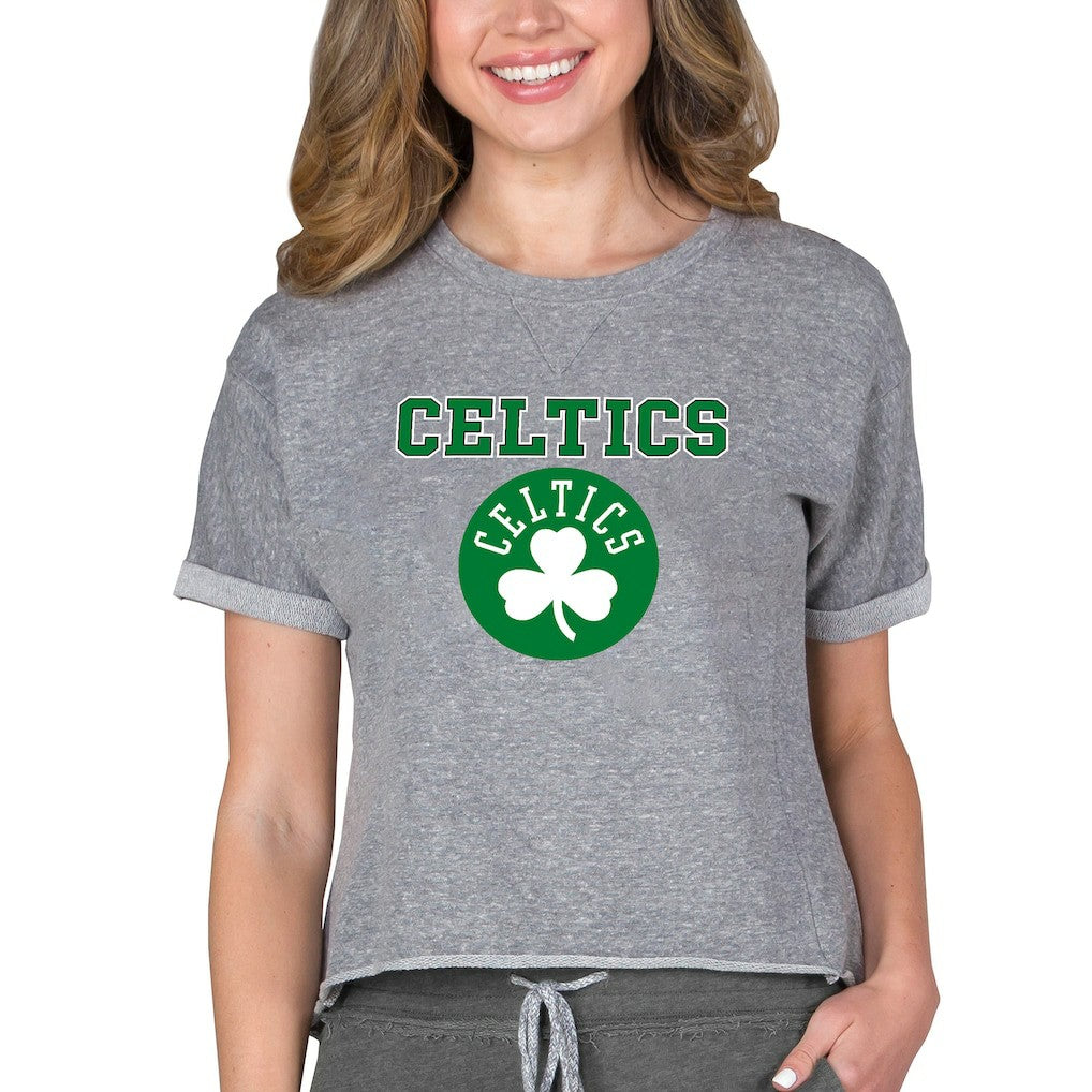 Boston Celtics Concepts Sport NBA Women's Concepts Mainstream Terry SS Top Gray