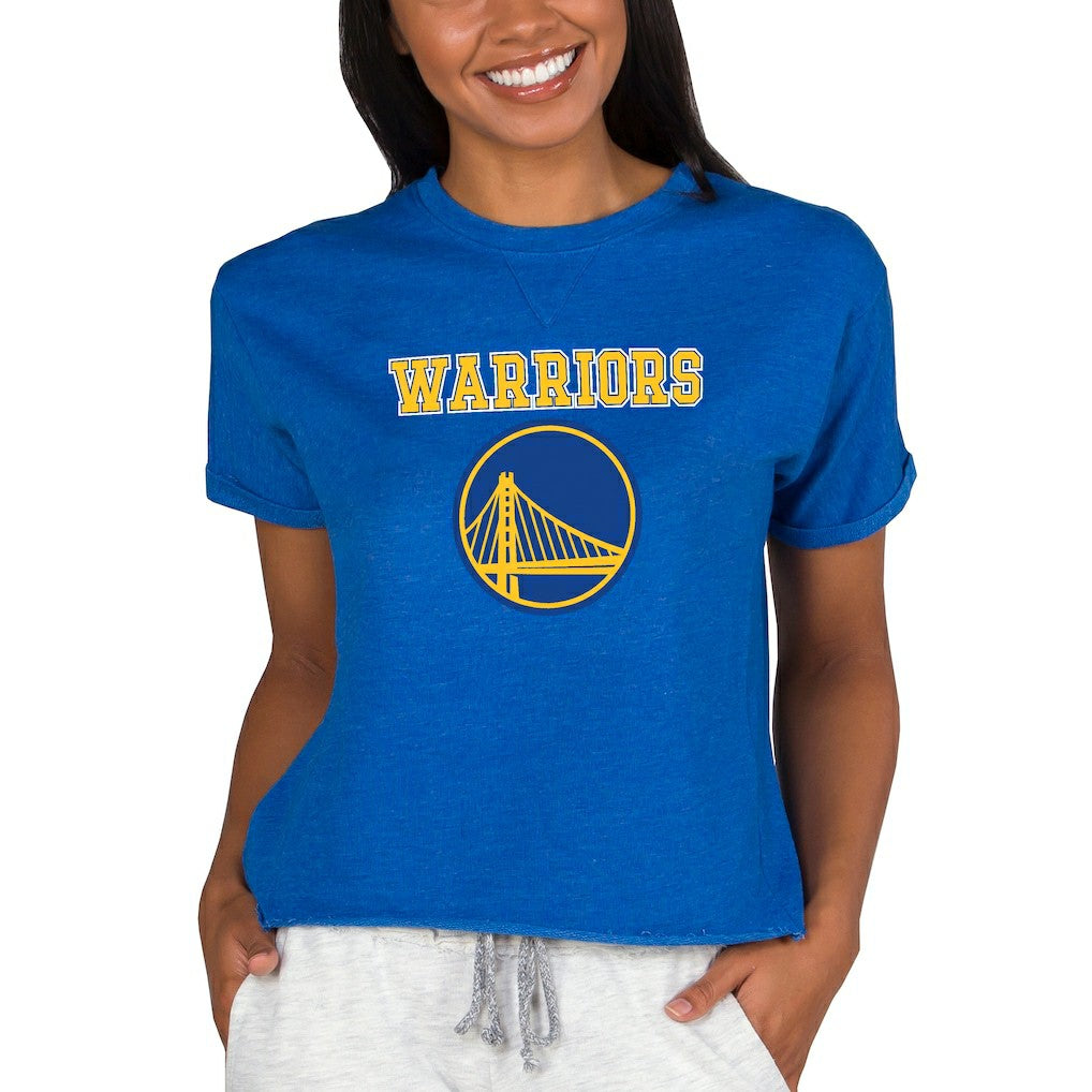 Golden State Warriors Concepts Sport NBA Women's Concepts Mainstream Terry SS Top Royal