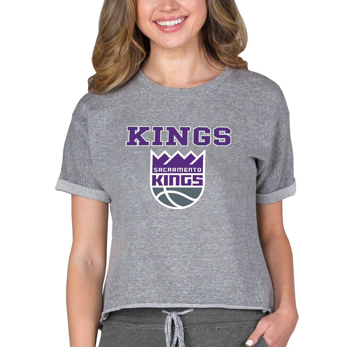 Sacramento Kings Concepts Sport NBA Women's Concepts Mainstream Terry SS Top Gray