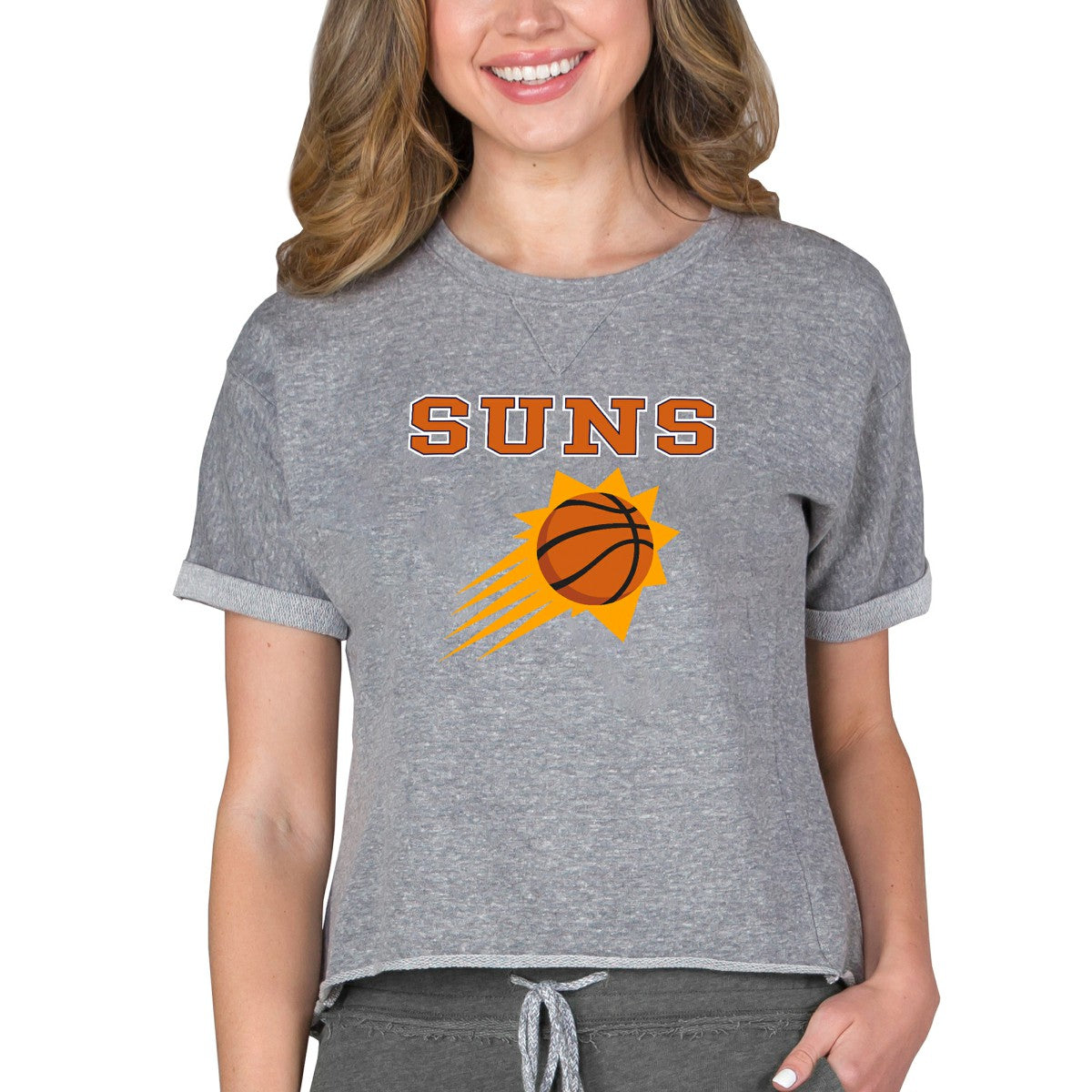 Phoenix Suns Concepts Sport NBA Women's Concepts Mainstream Terry SS Top Gray