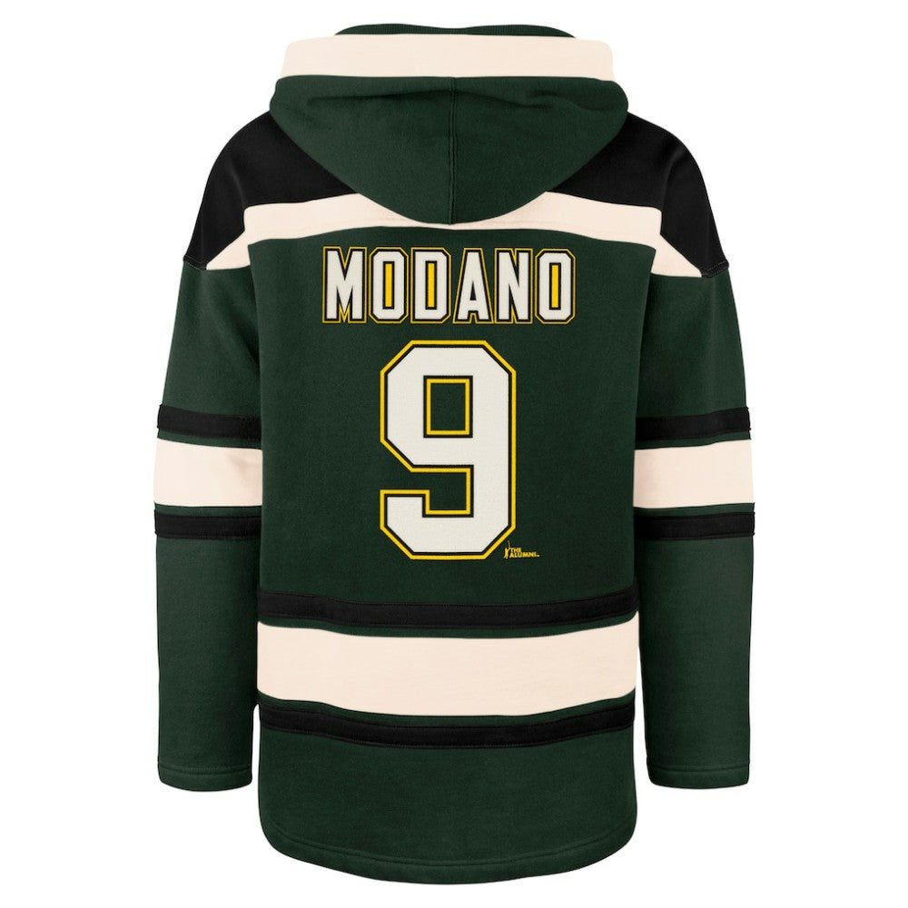NHL Mike Modano Dallas Stars '47 Retired Player Name & Number Lacer Pullover Hoodie - Green