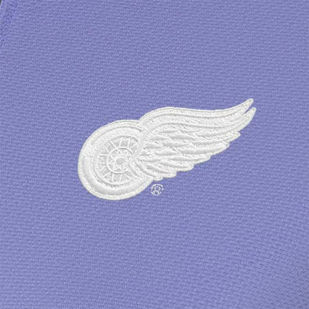 NHL Detroit Red Wings Antigua Women's White Logo Finish Quarter-Zip Top - Heather Purple