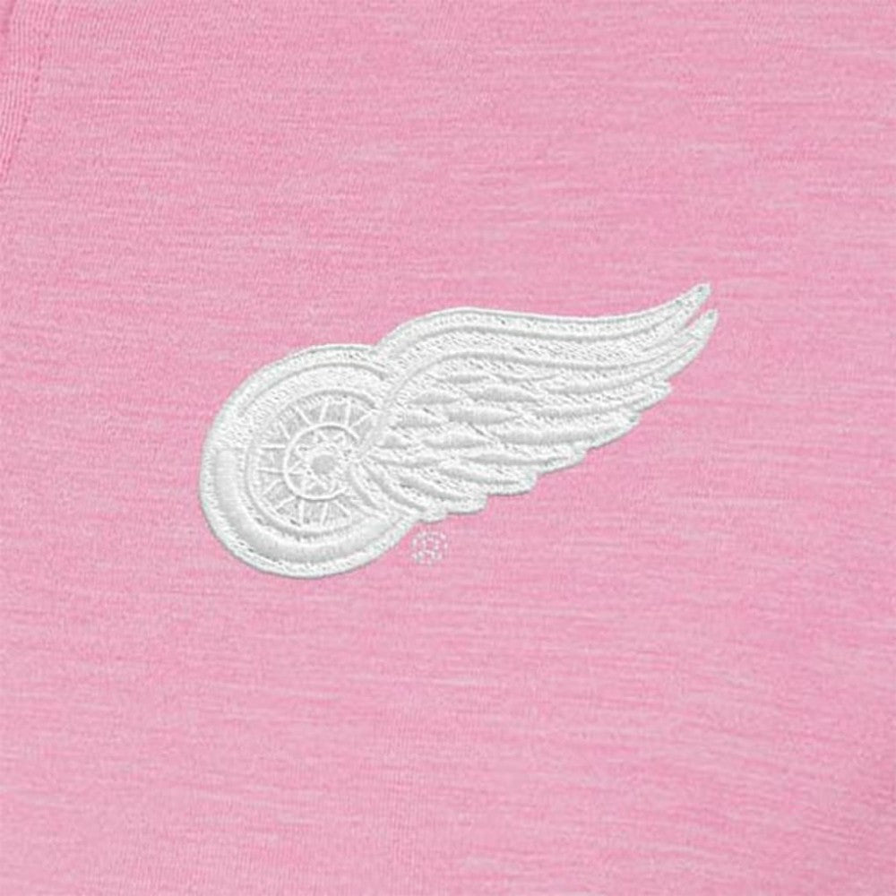 NHL Detroit Red Wings Antigua Women's White Logo Mentor Quarter-Zip Jacket - Pink