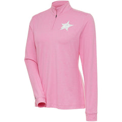 NHL Dallas Stars Antigua Women's White Logo Mentor Quarter-Zip Jacket - Pink