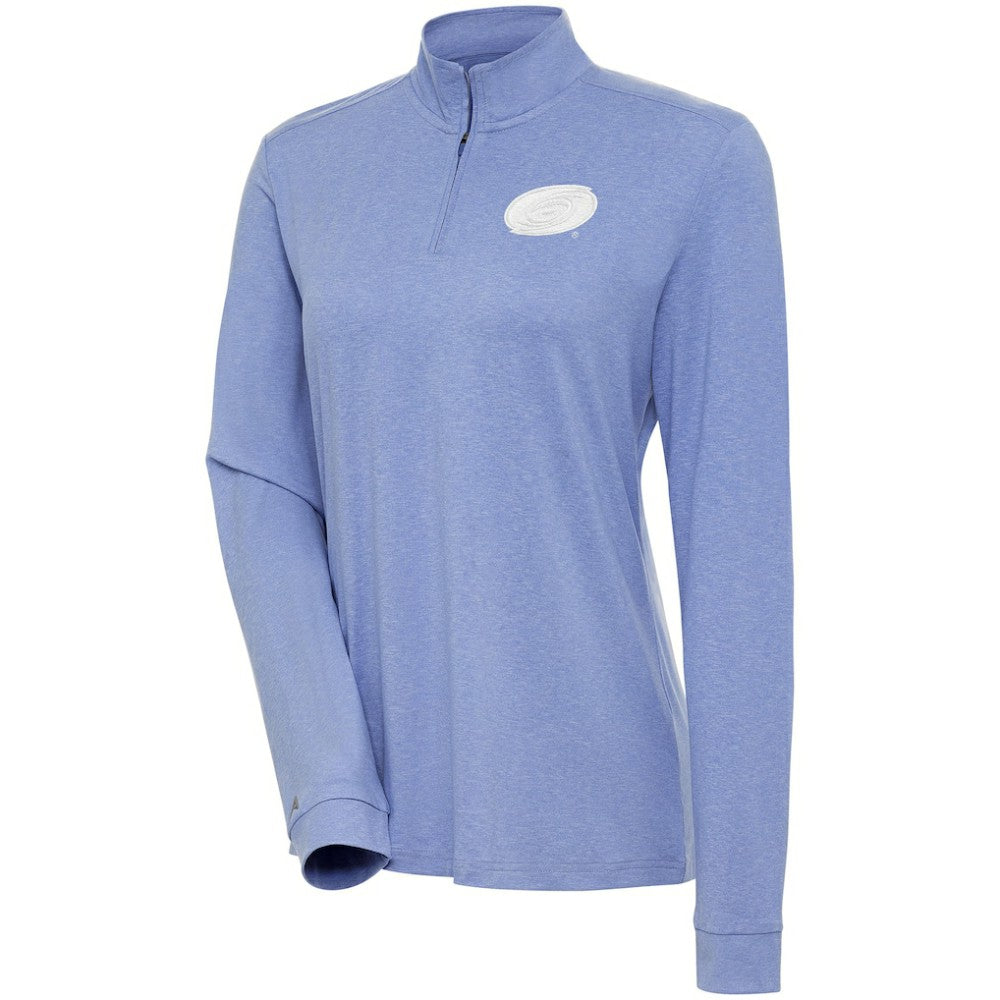 NHL Carolina Hurricanes Antigua Women's White Logo Mentor Quarter-Zip Jacket - Lavender