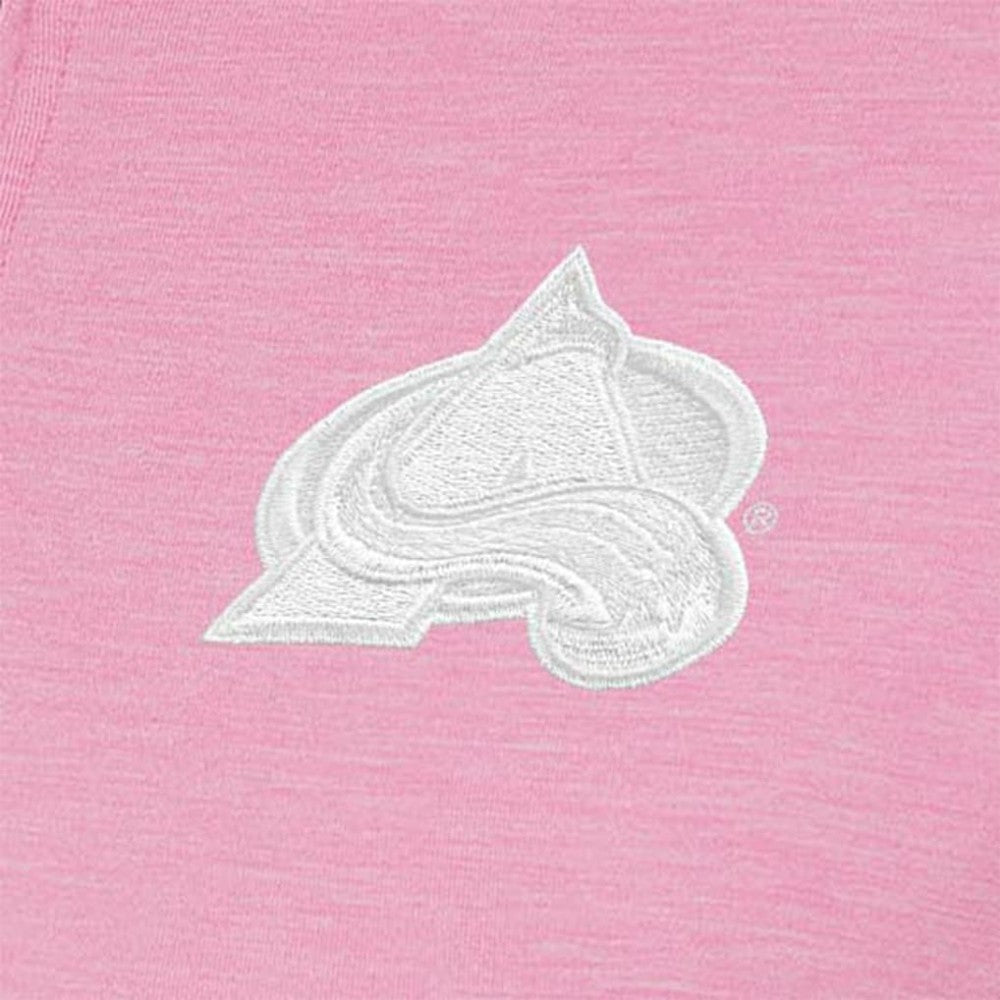 NHL Colorado Avalanche Antigua Women's White Logo Mentor Quarter-Zip Jacket - Pink