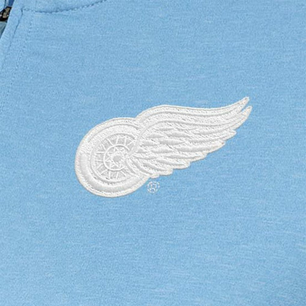 NHL Detroit Red Wings Antigua Women's White Logo Mentor Quarter-Zip Jacket - Light Blue