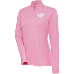 NHL Minnesota Wild Antigua Women's White Logo Mentor Quarter-Zip Jacket - Pink