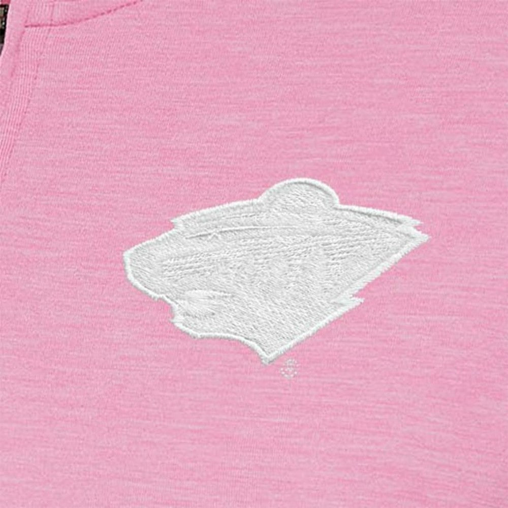 NHL Minnesota Wild Antigua Women's White Logo Mentor Quarter-Zip Jacket - Pink