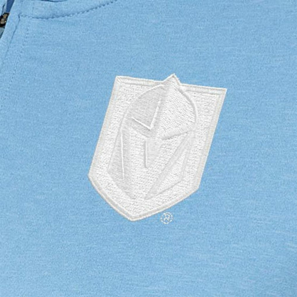 NHL Vegas Golden Knights Antigua Women's White Logo Mentor Quarter-Zip Jacket - Light Blue