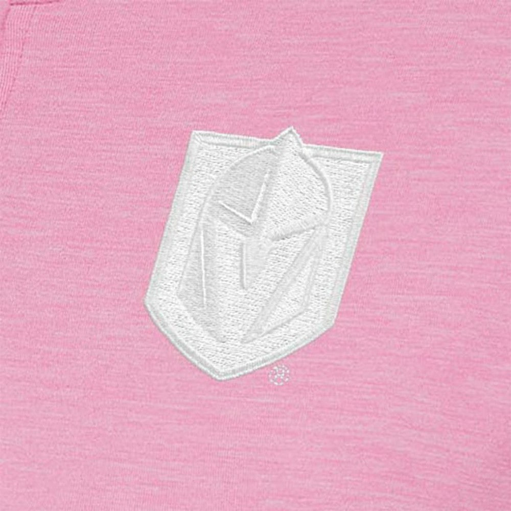 NHL Vegas Golden Knights Antigua Women's White Logo Mentor Quarter-Zip Jacket - Pink