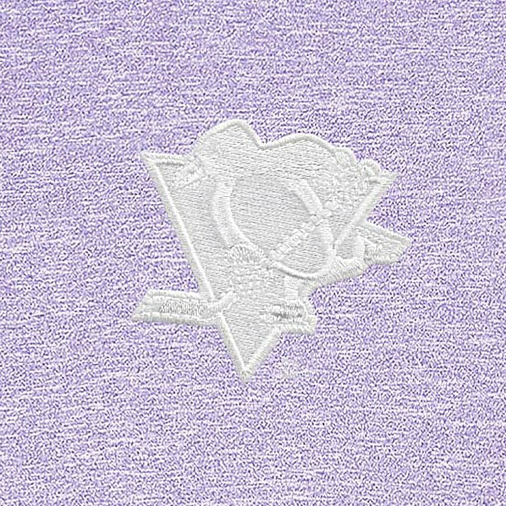 NHL Pittsburgh Penguins Antigua White Logo Hunk Quarter-Zip Pullover - Lavender