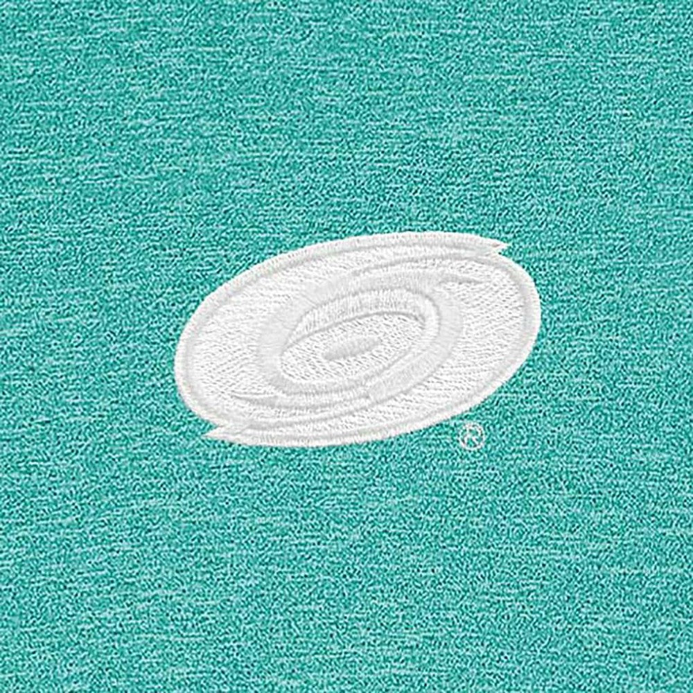 NHL Carolina Hurricanes Antigua White Logo Hunk Quarter-Zip Pullover - Heather Aqua