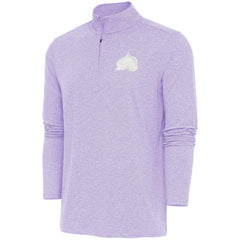 NHL Colorado Avalanche Antigua White Logo Hunk Quarter-Zip Pullover - Lavender