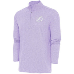 NHL Tampa Bay Lightning Antigua White Logo Hunk Quarter-Zip Pullover - Lavender