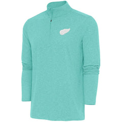 NHL Detroit Red Wings Antigua White Logo Hunk Quarter-Zip Pullover - Mint
