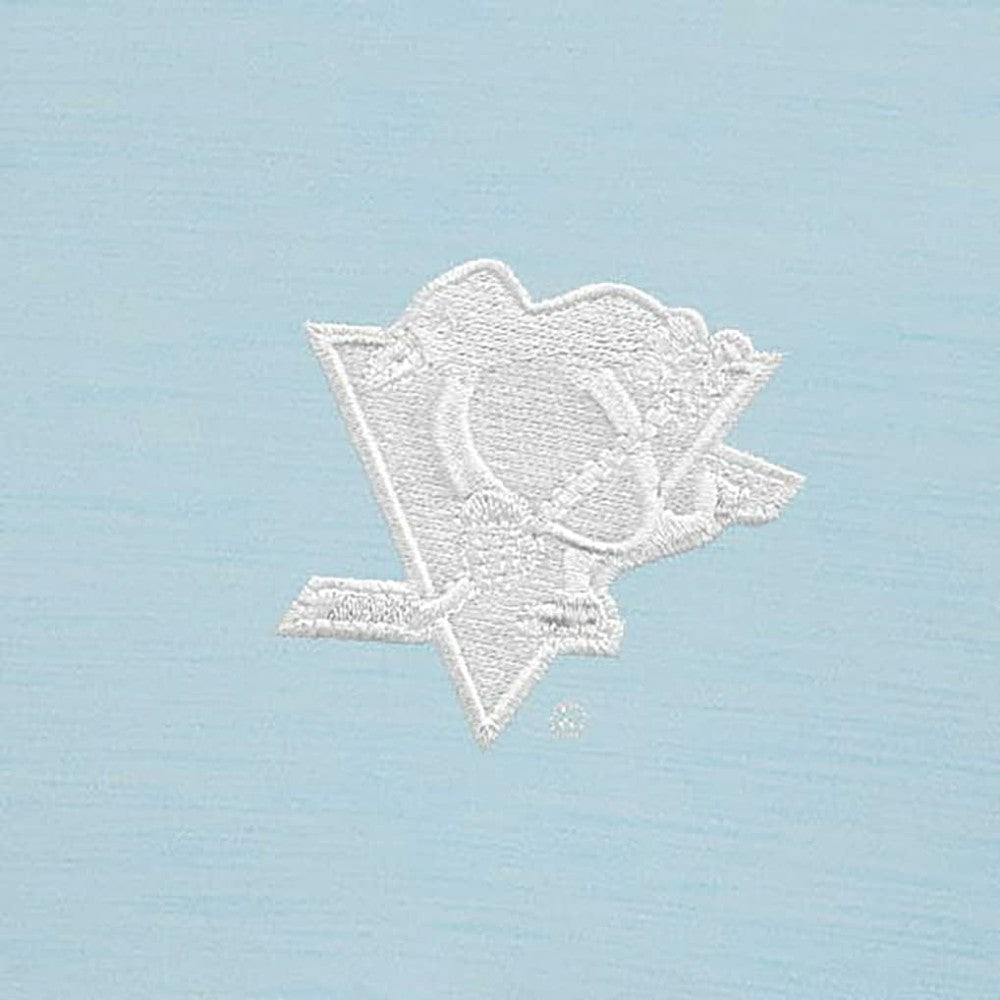 NHL Pittsburgh Penguins Antigua White Logo Bright Quarter-Zip Pullover - Powder Blue