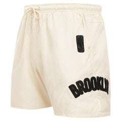 Brooklyn Nets Pro Standard Triple Tonal Woven Shorts Cream
