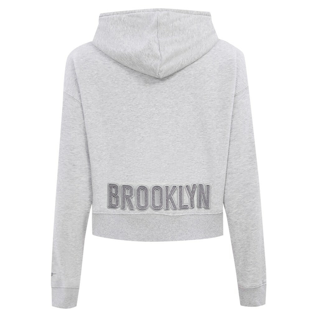 Brooklyn Nets Pro Standard Women's Triple Tonal Full-Zip Hoodie Heather Gray