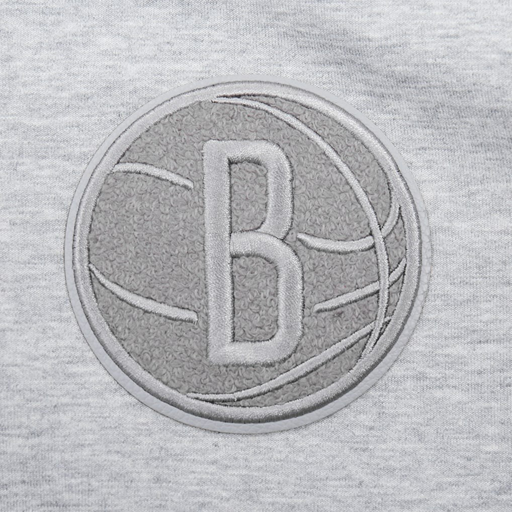 Brooklyn Nets Pro Standard Women's Triple Tonal Full-Zip Hoodie Heather Gray