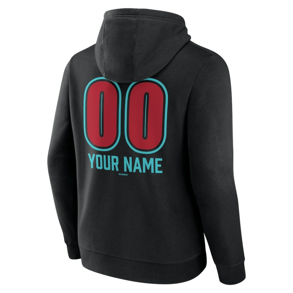 Arizona Diamondbacks Personalized Name & Number Fastball Pullover Hoodie - Black Hoodies