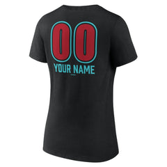 Arizona Diamondbacks Women's Personalized Name & Number Fastball V-Neck T-Shirt - Black T-shirts