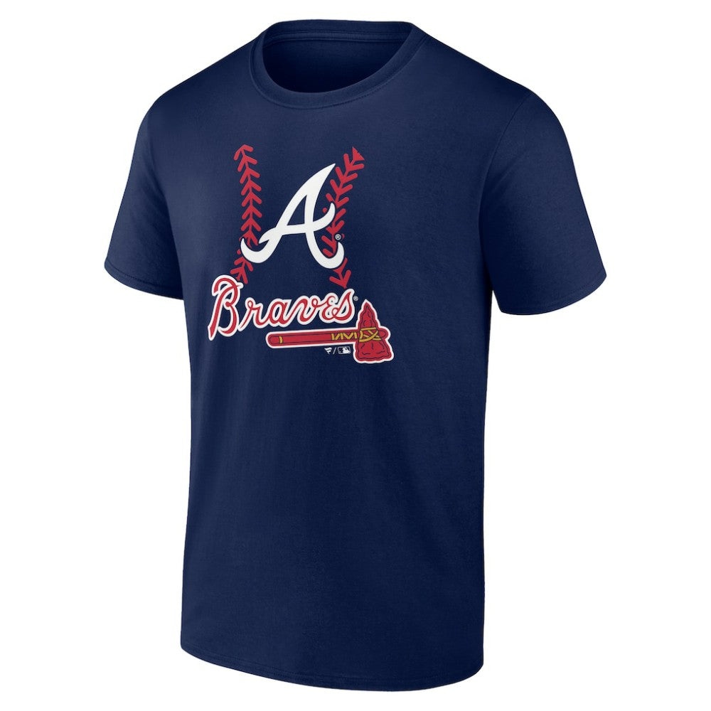 Atlanta Braves Personalized Name & Number Fastball T-Shirt - Navy T-shirts