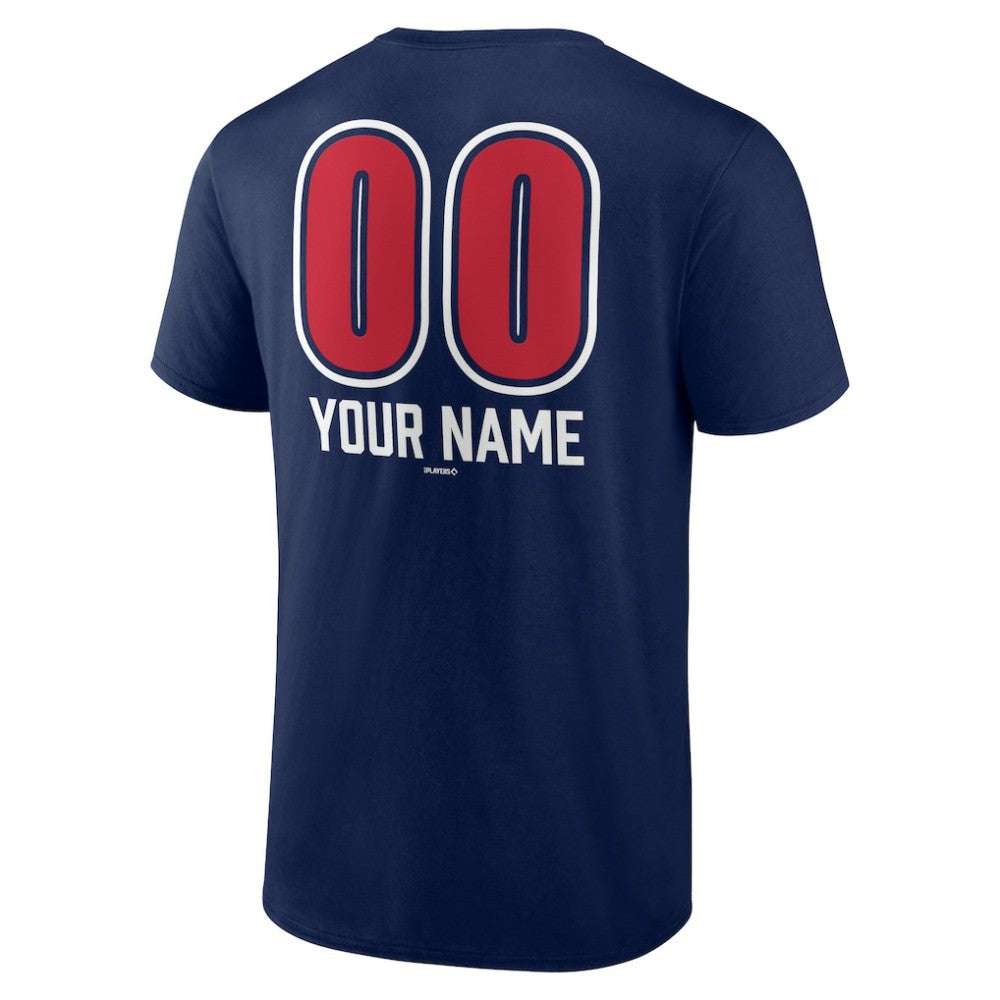 Atlanta Braves Personalized Name & Number Fastball T-Shirt - Navy T-shirts